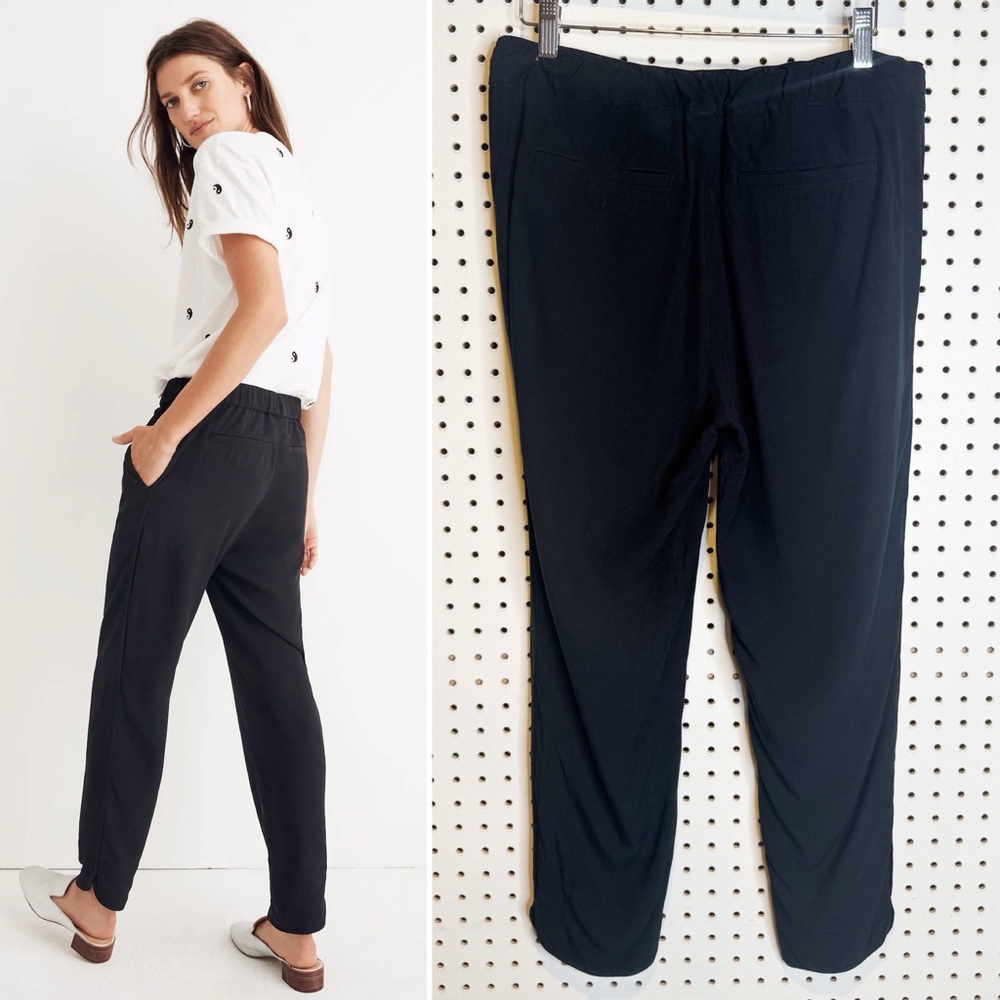 Madewell | 100% Viscose Track Trousers in True Black Sz. S - Picture 2 of 7